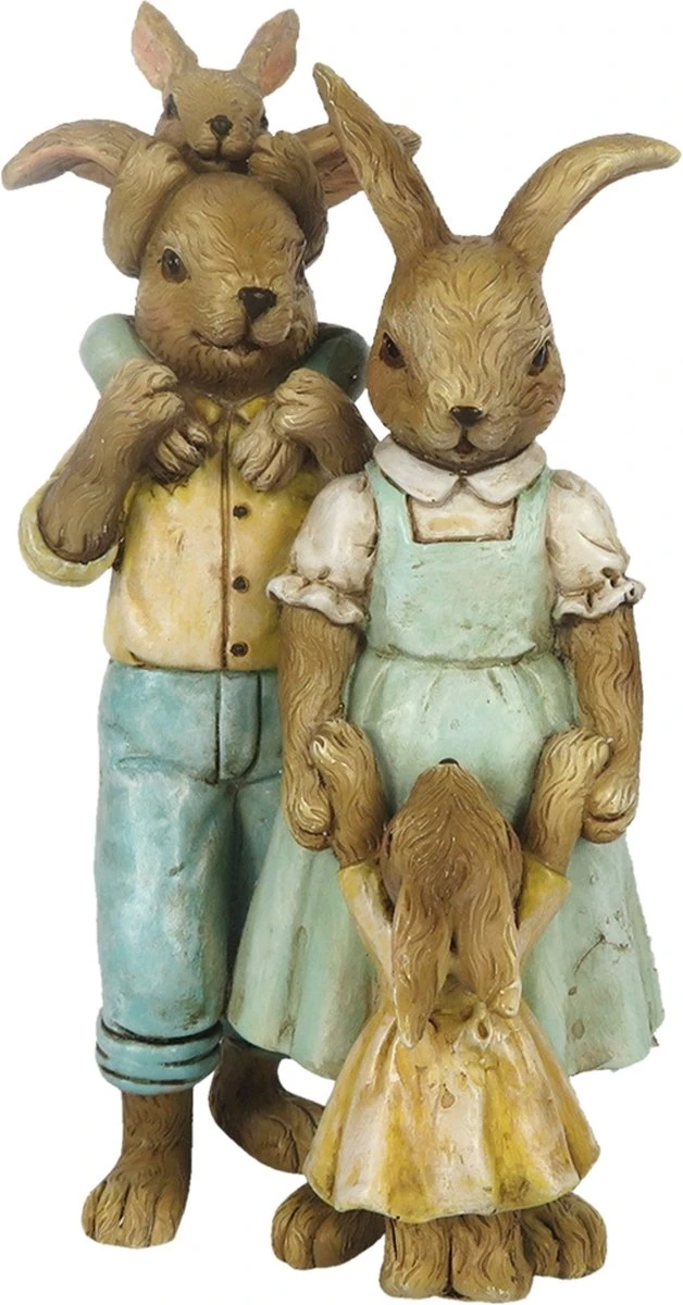 Clayre & Eef Beeld Konijn 15 Cm Groen Bruin Kunststof Woonaccessoires Pasen Paashaas 3 Clayre & Eef Beeld Konijn 15 Cm Groen Bruin Kunststof Woonaccessoires Pasen Paashaas