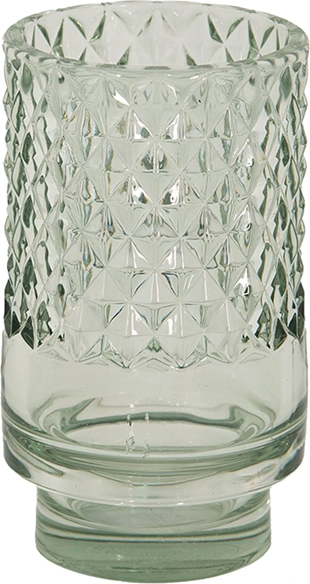 Clayre & Eef Theelichthouder Ø 7x12 Cm Groen Glas Rond Waxinelichthouder Windlichthouder 3 Clayre & Eef Theelichthouder Ø 7x12 Cm Groen Glas Rond Waxinelichthouder Windlichthouder