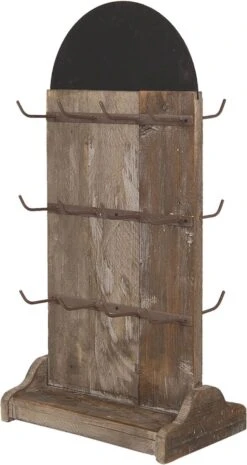 Clayre & Eef Sleutelrekje 38x24x79 Cm Bruin Hout Ijzer Rechthoek Sleutelbord Sleutelkastje