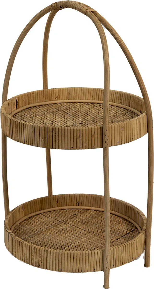 Clayre & Eef Etagère 2 Laags Ø 30x54 Cm Bruin Rotan Rond Fruitschaal Etagère Serveerschaal 4 Clayre & Eef Etagère 2 Laags Ø 30x54 Cm Bruin Rotan Rond Fruitschaal Etagère Serveerschaal - Afbeelding 2