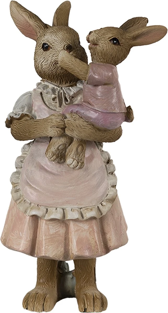 Clayre & Eef Beeld Konijn 8x5x12 Cm Bruin Roze Kunststof Woonaccessoires Paashaas Pasen 3 Clayre & Eef Beeld Konijn 8x5x12 Cm Bruin Roze Kunststof Woonaccessoires Paashaas Pasen