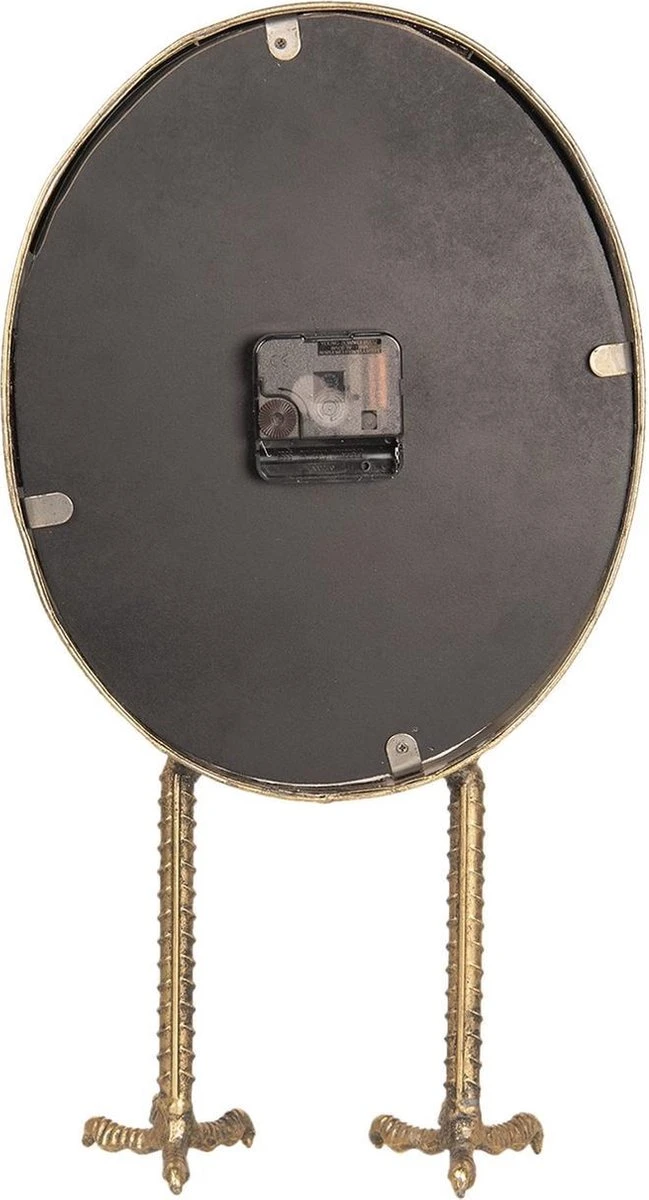 Clayre & Eef Tafelklok 28*12*36 Cm / 1*AA Goudkleurig Ijzer Glas Hout Ovaal Tafelklokken Binnen Staand Klokje Tafelklokje 6 Clayre & Eef Tafelklok 28*12*36 Cm / 1*AA Goudkleurig Ijzer Glas Hout Ovaal Tafelklokken Binnen Staand Klokje Tafelklokje - Afbeelding 4