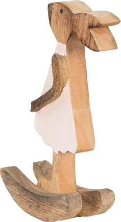 Clayre & Eef Beeld Konijn 14x7x25 Cm Bruin Roze Hout Woonaccessoires Paashaas Pasen -Clayre & Eef 655x1200 4