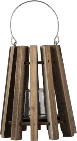 Clayre & Eef Windlicht Ø 21x25 Cm Bruin Hout Rond Kaarsenhouder Sfeerverlichting -Clayre & Eef 656x1200 2