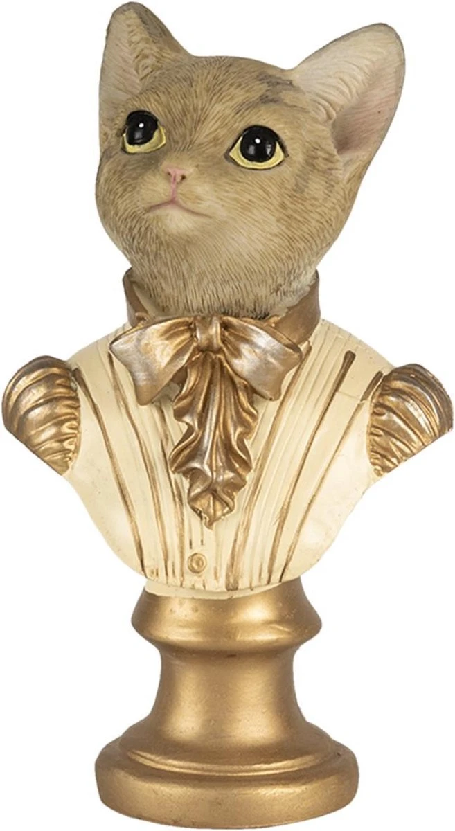 Clayre & Eef Beeld Kat 10x6x17 Cm Goudkleurig Bruin Kunststof Woonaccessoires Beeld Decoratie Decoratieve Accessoires 8 Clayre & Eef Beeld Kat 10x6x17 Cm Goudkleurig Bruin Kunststof Woonaccessoires Beeld Decoratie Decoratieve Accessoires - Afbeelding 6
