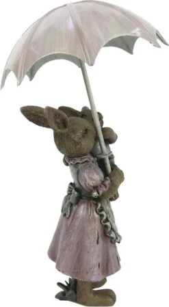 Clayre & Eef Beeld Konijn 12 Cm Bruin Roze Kunststof Woonaccessoires Pasen Paashaas -Clayre & Eef 660x1200 3