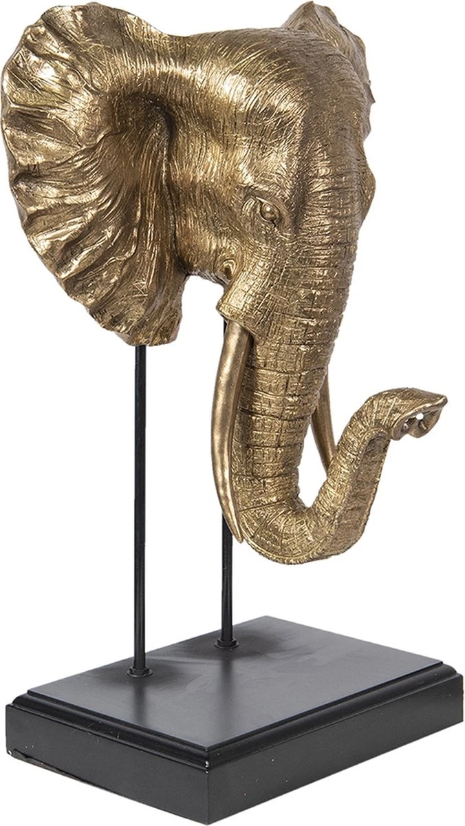 Clayre & Eef Beeld Olifant 42x30x56 Cm Goudkleurig Polyresin Woonaccessoires Beeld Decoratie Decoratieve Accessoires 4 Clayre & Eef Beeld Olifant 42x30x56 Cm Goudkleurig Polyresin Woonaccessoires Beeld Decoratie Decoratieve Accessoires - Afbeelding 2