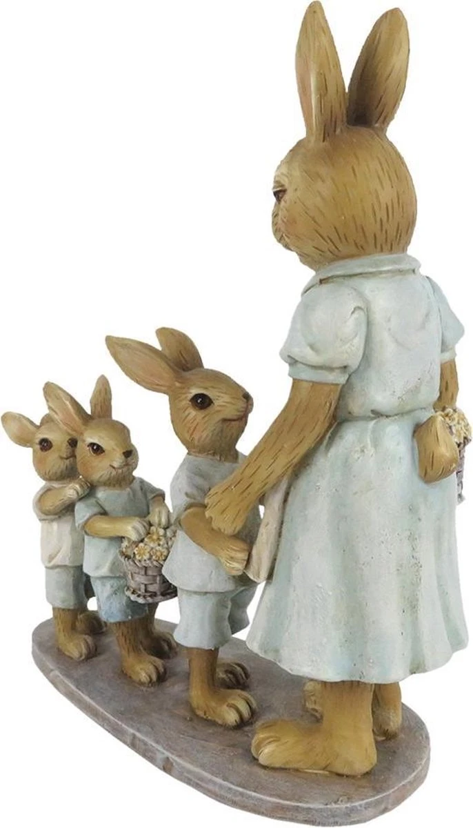 Clayre & Eef Beeld Konijn 19 Cm Bruin Groen Kunststof Woonaccessoires Pasen Paashaas 4 Clayre & Eef Beeld Konijn 19 Cm Bruin Groen Kunststof Woonaccessoires Pasen Paashaas - Afbeelding 2