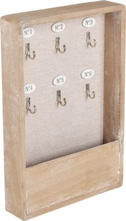 Clayre & Eef Sleutelkastje 20x5x30 Cm Bruin Hout Sleutelhouder Sleutelrekje Wandkast -Clayre & Eef 687x1200 3