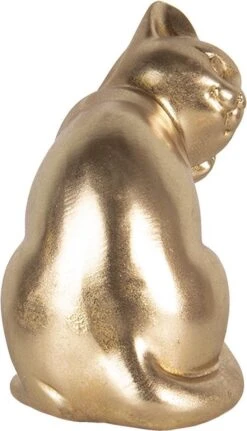 Clayre & Eef Beeld Kat 21x13x20 Cm Goudkleurig Kunststof Woonaccessoires Beeld Decoratie Decoratieve Accessoires -Clayre & Eef 688x1200 2