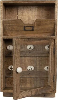 Clayre & Eef Sleutelkastje 25x9x44 Cm Bruin Hout Rechthoek Sleutelhouder Sleutelrekje -Clayre & Eef 694x1200 1