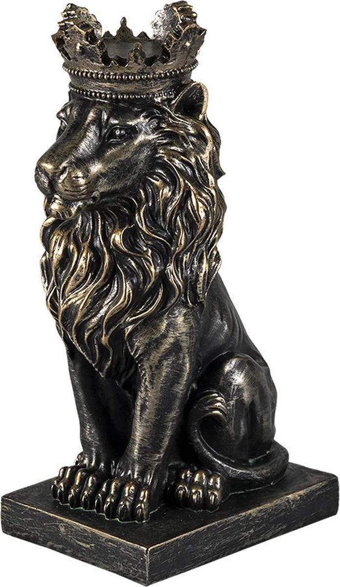 Clayre & Eef Beeld Leeuw 15x10x25 Cm Zwart Kunststof Woonaccessoires Beeld Decoratie Decoratieve Accessoires 6 Clayre & Eef Beeld Leeuw 15x10x25 Cm Zwart Kunststof Woonaccessoires Beeld Decoratie Decoratieve Accessoires - Afbeelding 4