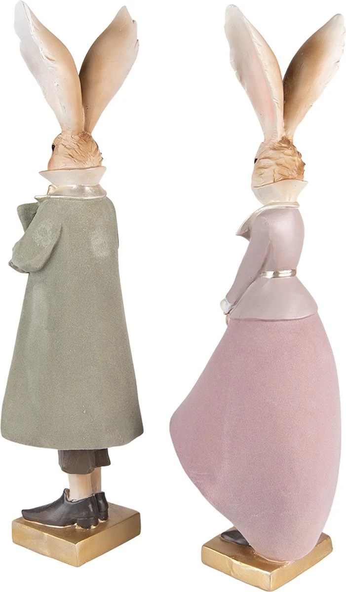 Clayre & Eef Beeld Konijn 14x12x47 / 14x12x47 Cm Groen Roze Kunststof Woonaccessoires Paashaas Pasen 4 Clayre & Eef Beeld Konijn 14x12x47 / 14x12x47 Cm Groen Roze Kunststof Woonaccessoires Paashaas Pasen - Afbeelding 2
