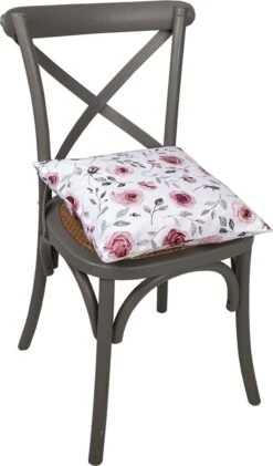 Clayre & Eef Kussenhoes 40x40 Cm Wit Roze Katoen Vierkant Rozen Sierkussenhoes Kussen Hoes -Clayre & Eef 704x1200 1