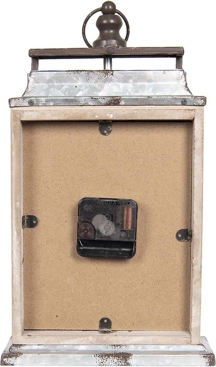 Clayre & Eef Tafelklok 20*34 Cm Grijs Metaal Rechthoek Tafelklokken Binnen Staand Klokje Tafelklokje 4 Clayre & Eef Tafelklok 20*34 Cm Grijs Metaal Rechthoek Tafelklokken Binnen Staand Klokje Tafelklokje - Afbeelding 2