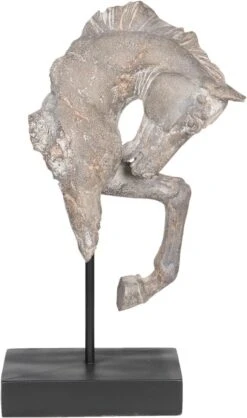 Clayre & Eef Beeld Paard 28x12x43 Cm Grijs Kunststof Woonaccessoires Beeld Decoratie Decoratieve Accessoires -Clayre & Eef 709x1200