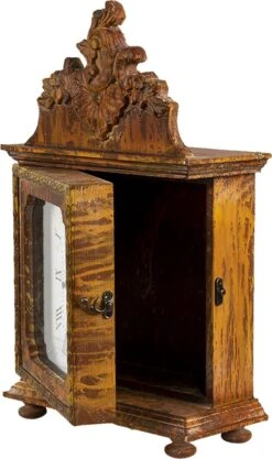 Clayre & Eef Tafelklok 27x12x44 Cm Bruin Hout Glas Rechthoek Tafelklokken Binnen Staand Klokje Tafelklokje -Clayre & Eef 711x1200