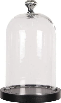 Clayre & Eef Stolp Ø 12*19 Cm Transparant Glas Rond Glazen Stolp