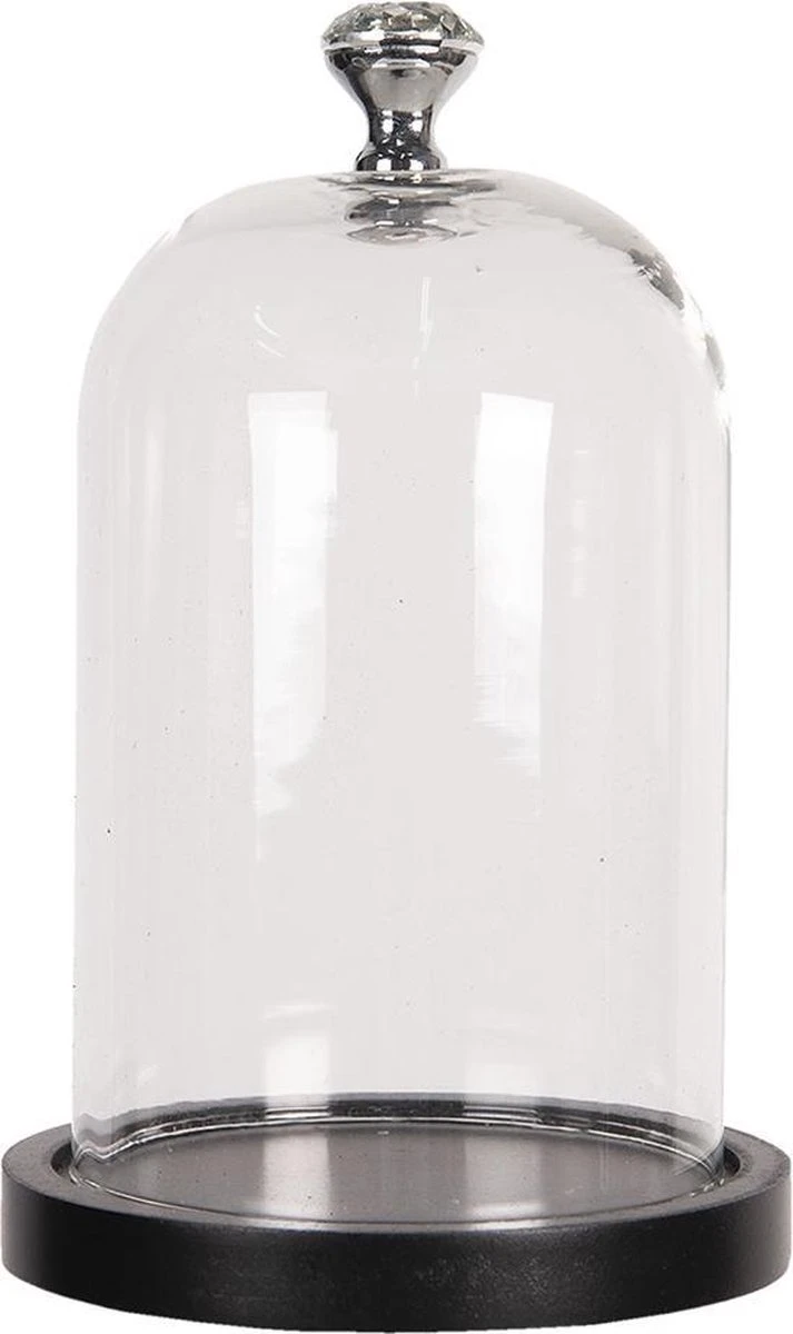 Clayre & Eef Stolp Ø 12*19 Cm Transparant Glas Rond Glazen Stolp 3 Clayre & Eef Stolp Ø 12*19 Cm Transparant Glas Rond Glazen Stolp