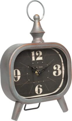 Clayre & Eef Klok Grijs Ijzer 19x5x26 Cm 1xAA -Clayre & Eef 714x1200 4