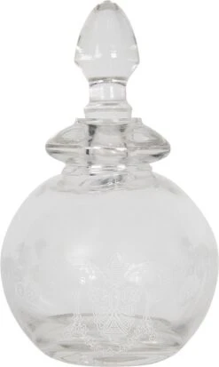 Clayre & Eef Parfum Flesje Ø 7x13 Cm Glas Rond Decoratie Flesje Karaf