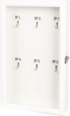 Clayre & Eef Sleutelkastje 24x7x38 Cm Wit Hout Rechthoek Sleutelhouder Sleutelrekje -Clayre & Eef 732x1200 2