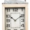 Clayre & Eef Tafelklok 20*34 Cm Grijs Metaal Rechthoek Tafelklokken Binnen Staand Klokje Tafelklokje -Clayre & Eef 735x1200