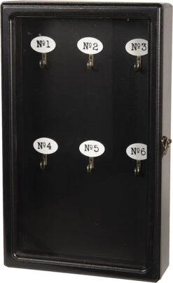 Clayre & Eef Sleutelkastje 24x7x38 Cm Zwart Hout Rechthoek Sleutelhouder Sleutelrekje -Clayre & Eef 735x1200 2