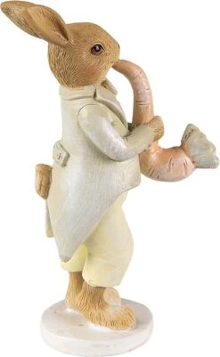 Clayre & Eef Beeld Konijn 16 Cm Groen Geel Kunststof Woonaccessoires Paashaas Pasen -Clayre & Eef 739x1200 2