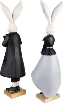 Clayre & Eef Beeld Konijn 14x12x47 / 14x12x47 Cm Zwart Grijs Kunststof Woonaccessoires Paashaas Pasen -Clayre & Eef 741x1200 1