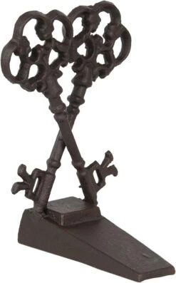 Clayre & Eef Deurstopper 6Y3810 12*11*16 Cm - Bruin Ijzer Deurklem Deurwig -Clayre & Eef 746x1200 3