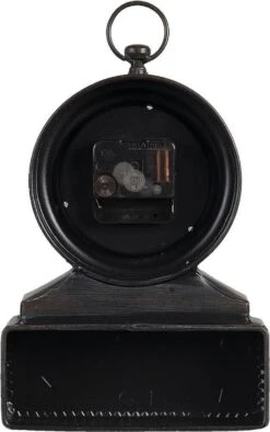 Clayre & Eef Tafelklok 18x5x27 Cm Zwart Ijzer Glas Rond Tafelklokken Binnen Staand Klokje Tafelklokje -Clayre & Eef 752x1200 1