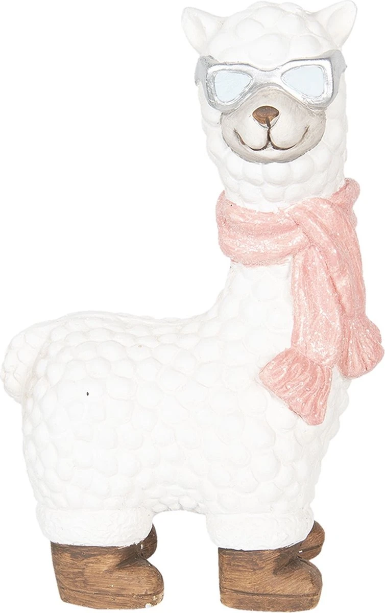 Clayre & Eef Decoratie Lama 39 Cm Wit Kunststof Decoratief Figuur Decoratieve Accessoires Woonaccessoires 3 Clayre & Eef Decoratie Lama 39 Cm Wit Kunststof Decoratief Figuur Decoratieve Accessoires Woonaccessoires