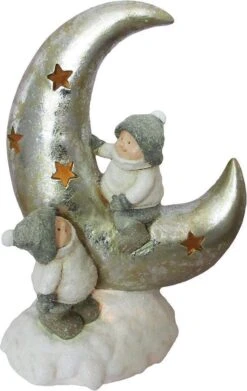 Clayre & Eef Beeld Maan 32x20x46 Cm Goudkleurig Kunststof Woonaccessoires Beeld Decoratie Decoratieve Accessoires -Clayre & Eef 758x1200 3