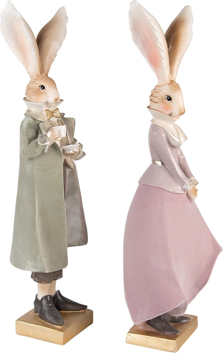 Clayre & Eef Beeld Konijn 14x12x47 / 14x12x47 Cm Groen Roze Kunststof Woonaccessoires Paashaas Pasen 5 Clayre & Eef Beeld Konijn 14x12x47 / 14x12x47 Cm Groen Roze Kunststof Woonaccessoires Paashaas Pasen - Afbeelding 3