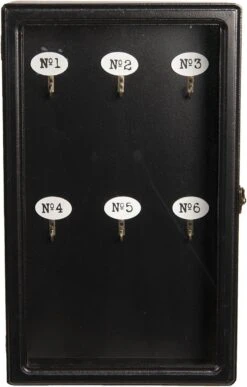 Clayre & Eef Sleutelkastje 24x7x38 Cm Zwart Hout Rechthoek Sleutelhouder Sleutelrekje -Clayre & Eef 766x1200 2