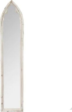 Clayre & Eef Spiegel 30x154 Cm Wit Bruin Hout Grote Spiegel Wand Spiegel Muur Spiegel