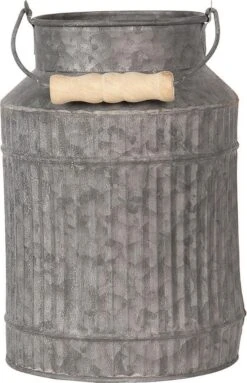 Clayre & Eef Decoratie Melkbus Ø 16x23 Cm Grijs Ijzer Rond Melkkan