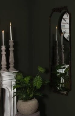 Clayre & Eef Spiegel 50x142 Cm Beige Ijzer Rechthoek Grote Spiegel Wand Spiegel Muur Spiegel -Clayre & Eef 774x1200