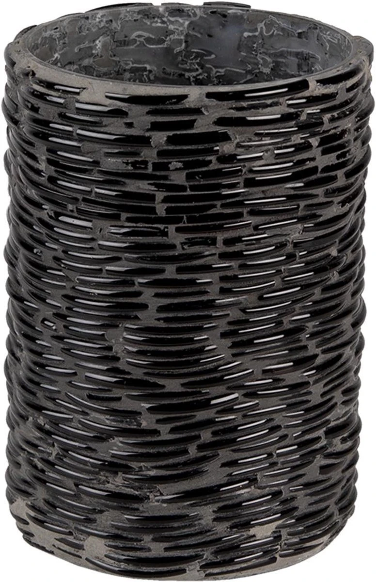 Clayre & Eef Theelichthouder Ø 10x15 Cm Zwart Glas Rond Waxinelichthouder Windlichthouder 7 Clayre & Eef Theelichthouder Ø 10x15 Cm Zwart Glas Rond Waxinelichthouder Windlichthouder - Afbeelding 5