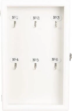 Clayre & Eef Sleutelkastje 24x7x38 Cm Wit Hout Rechthoek Sleutelhouder Sleutelrekje -Clayre & Eef 776x1200 6