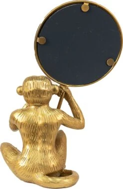 Clayre & Eef Staande Spiegel Aap 16x24 Cm Goudkleurig Kunststof Glas Tafel Spiegel Decoratieve Accessoires Woonaccessoires -Clayre & Eef 778x1200 3