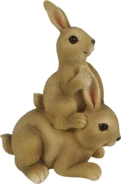 Clayre & Eef Beeld Konijn 12 Cm Bruin Kunststof Woonaccessoires Pasen Paashaas