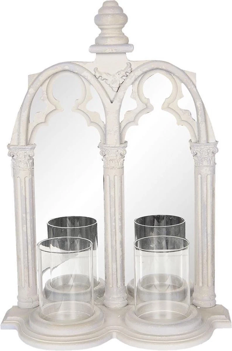 Clayre & Eef Wandspiegel Kandelaar 38*16*53 Cm Grijs Hout Muur Spiegel Wand Spiegel 3 Clayre & Eef Wandspiegel Kandelaar 38*16*53 Cm Grijs Hout Muur Spiegel Wand Spiegel