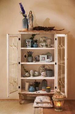 Clayre & Eef Kussenhoes 40x40 Cm Blauw Beige Polyester Vierkant Bloemen Sierkussenhoes Kussen Hoes -Clayre & Eef 793x1200 7