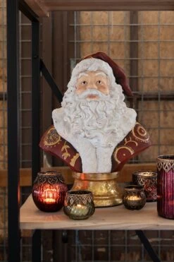 Clayre & Eef Theelichthouder Ø 6x5 Cm Groen Bruin Glas Metaal Rond Waxinelichthouder Windlichthouder -Clayre & Eef 800x1200 23