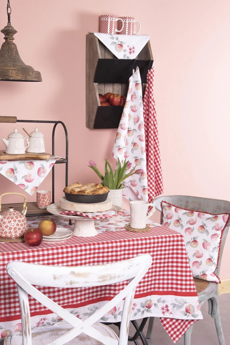 Clayre & Eef Kussenhoes Stoelkussen 40x40 Cm Wit Rood Katoen Vierkant Appels Sierkussen Kussensloop Kussenbeschermer 4 Clayre & Eef Kussenhoes Stoelkussen 40x40 Cm Wit Rood Katoen Vierkant Appels Sierkussen Kussensloop Kussenbeschermer - Afbeelding 2