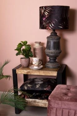 Clayre & Eef Sierkussen 45x45 Cm Zwart Wit Synthetisch Vierkant Bloemen Kussenhoes Met Kussenvulling -Clayre & Eef 800x1200 59