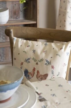 Clayre & Eef Kussenhoes 40x40 Cm Beige Blauw Katoen Vierkant Kip En Haan Sierkussenhoes Kussen Hoes -Clayre & Eef 800x1200 60