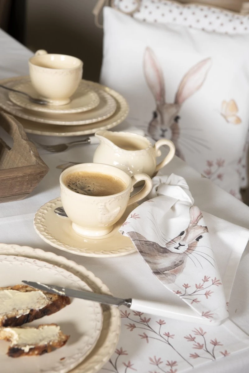 Clayre & Eef Stoelkussen Foam 40x40 Cm Wit Bruin Katoen Vierkant Konijn Zitkussen Tuinkussen Tuinstoelkussen 6 Clayre & Eef Stoelkussen Foam 40x40 Cm Wit Bruin Katoen Vierkant Konijn Zitkussen Tuinkussen Tuinstoelkussen - Afbeelding 4